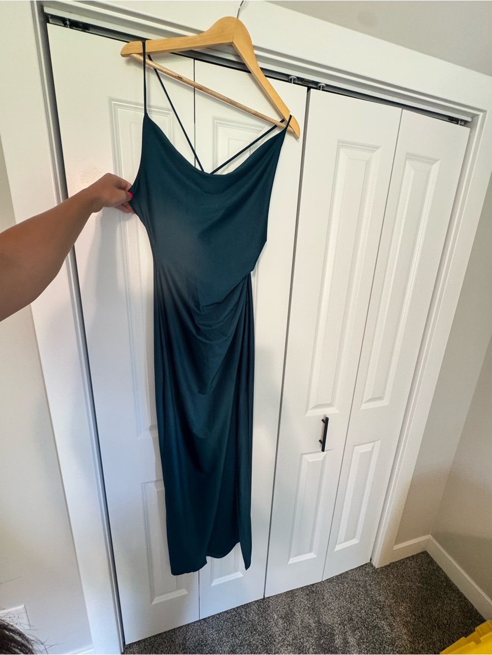 Windsor Deep Teal Cowl Neck Maxi Dress